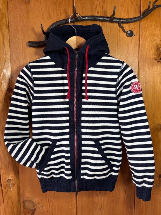 Holebrook Sweden Jackets & Blazers - Holebrook Sweden Women's Full-zip Cotton Striped Hooded Sweater/Jacket